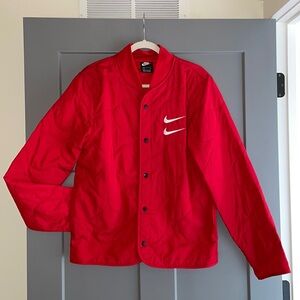 NIKE Men’s Red Double Swoosh Quilted Jacket